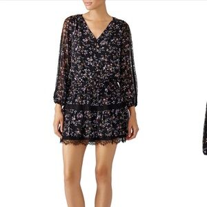 Joie Black Floral Mini Dress
